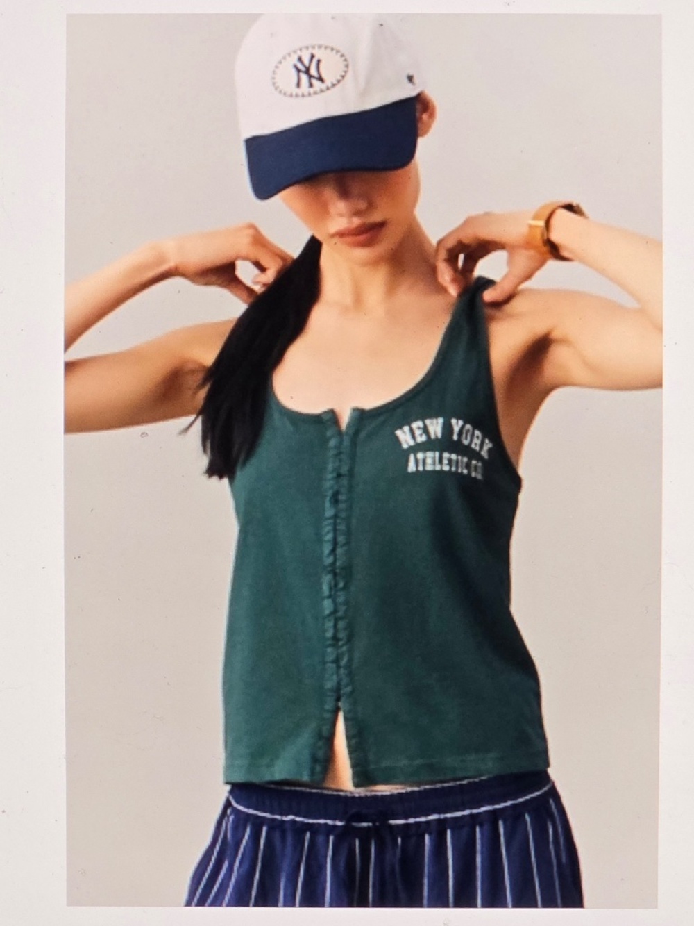 Anthropologie Pilcro Scoop neck button front tank size S M